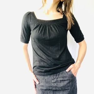 Xhilaration silver fleck black square neck  tee
